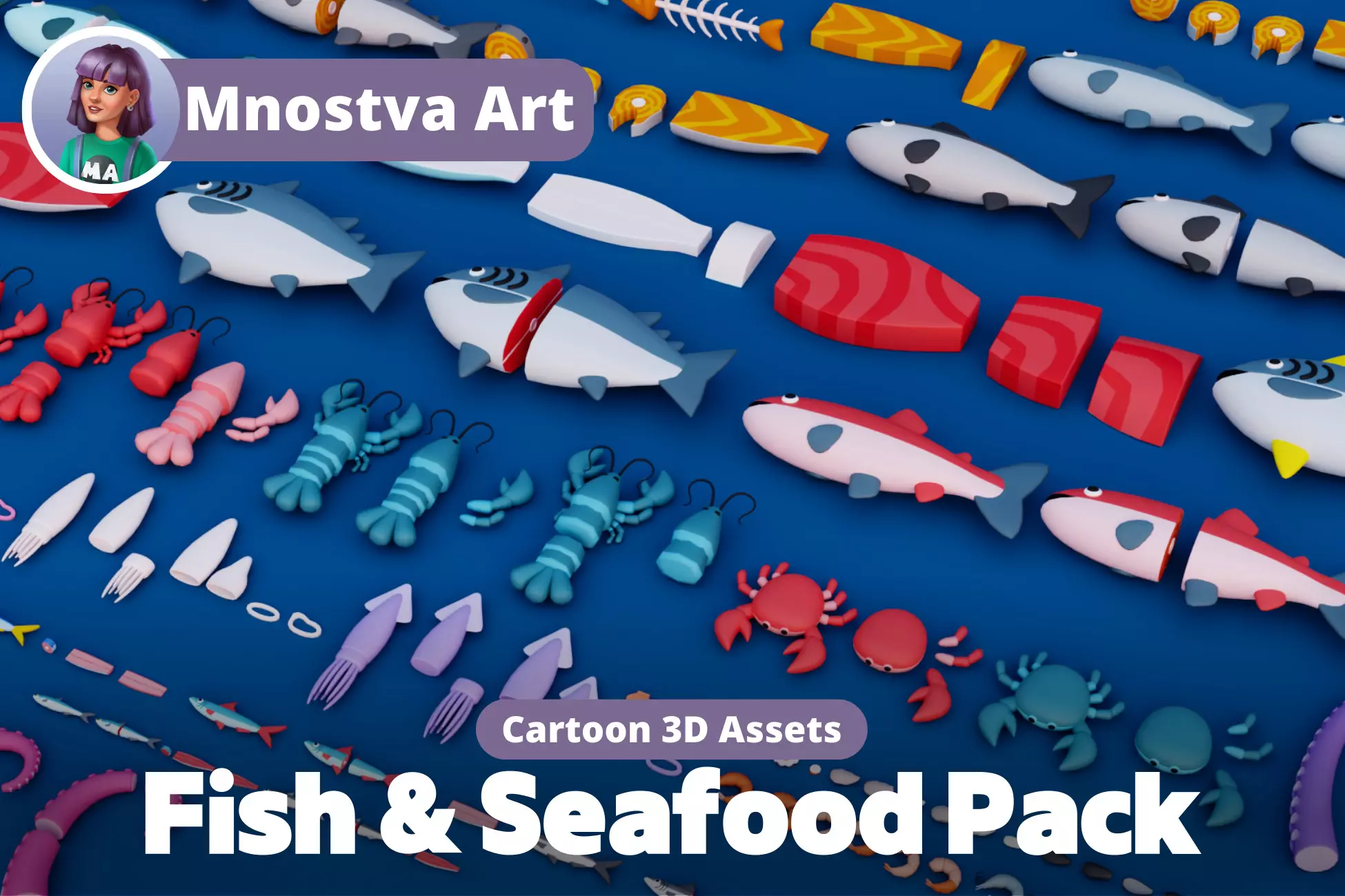 Cartoon Fish & Seafood Pack